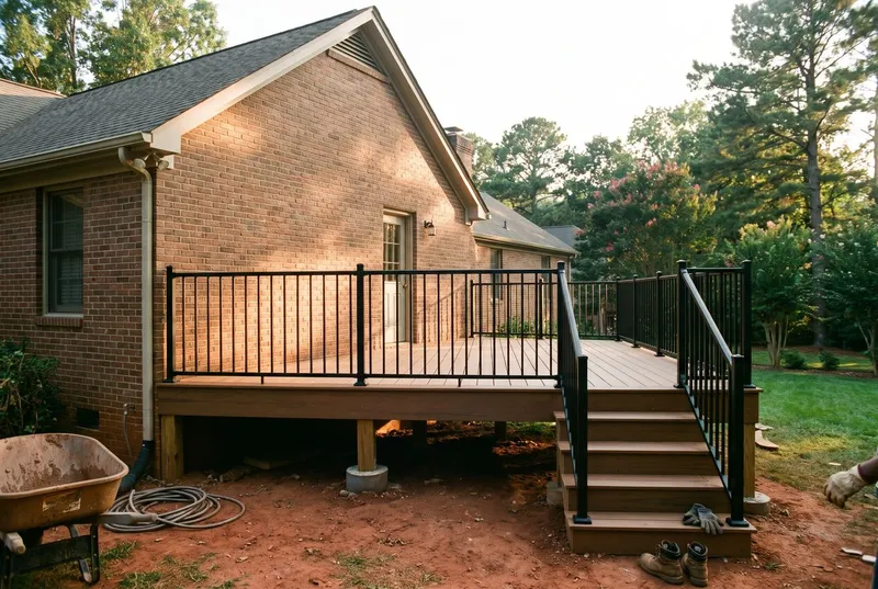 new composite deck on the footprint of a 1998 pine deck, Ballantyne (sample photo)